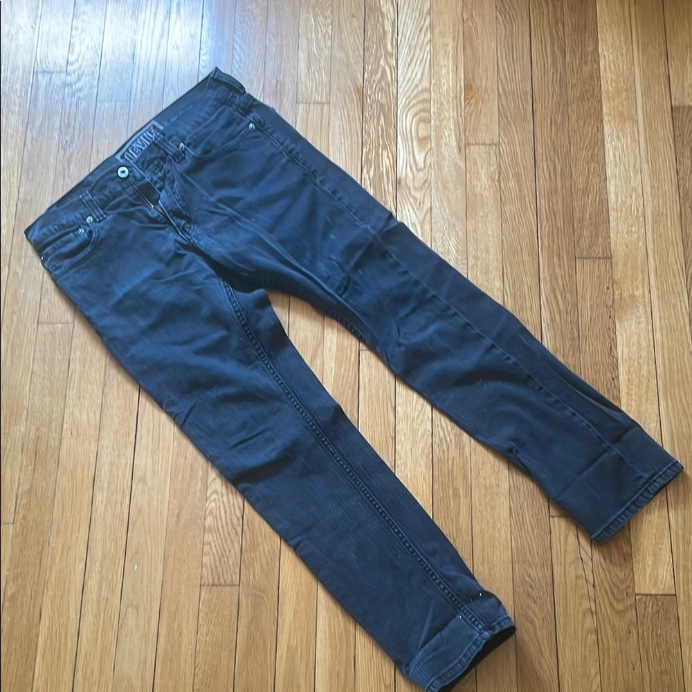 Men's Vintage Worn Work Damage Levi Black Denim Jeans 32/29 faded nice